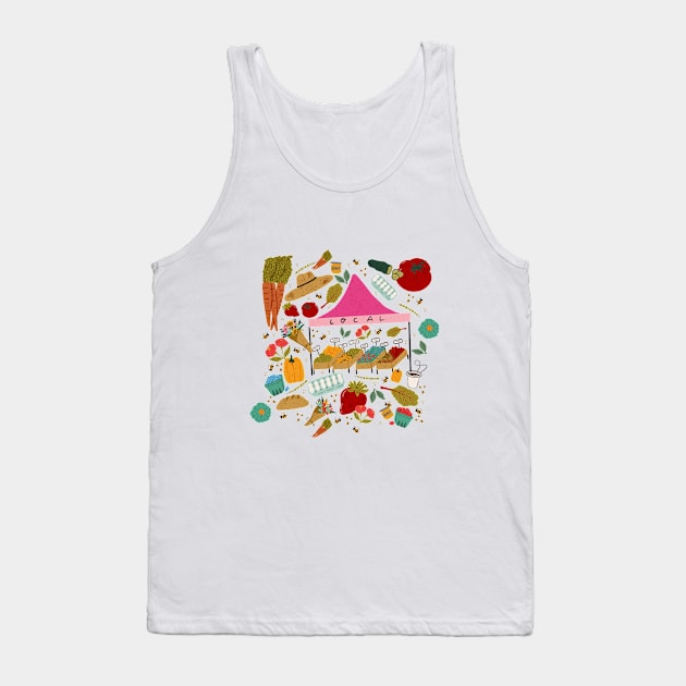 Bounty of the Farmer's Market: Fruit, Vegetables, & flowers Tank Top by Maddyslittlesketchbook